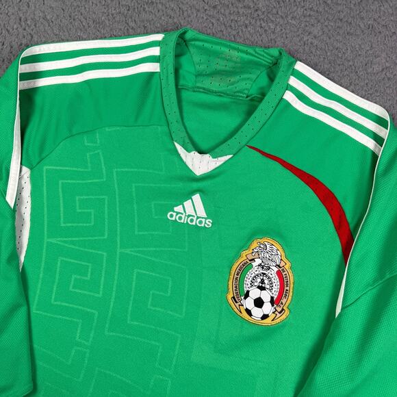 Adidas Mexico National Team Home Soccer Jersey Mens M Green 3/4 Sleeve 2008-2009 - Picture 1 of 13